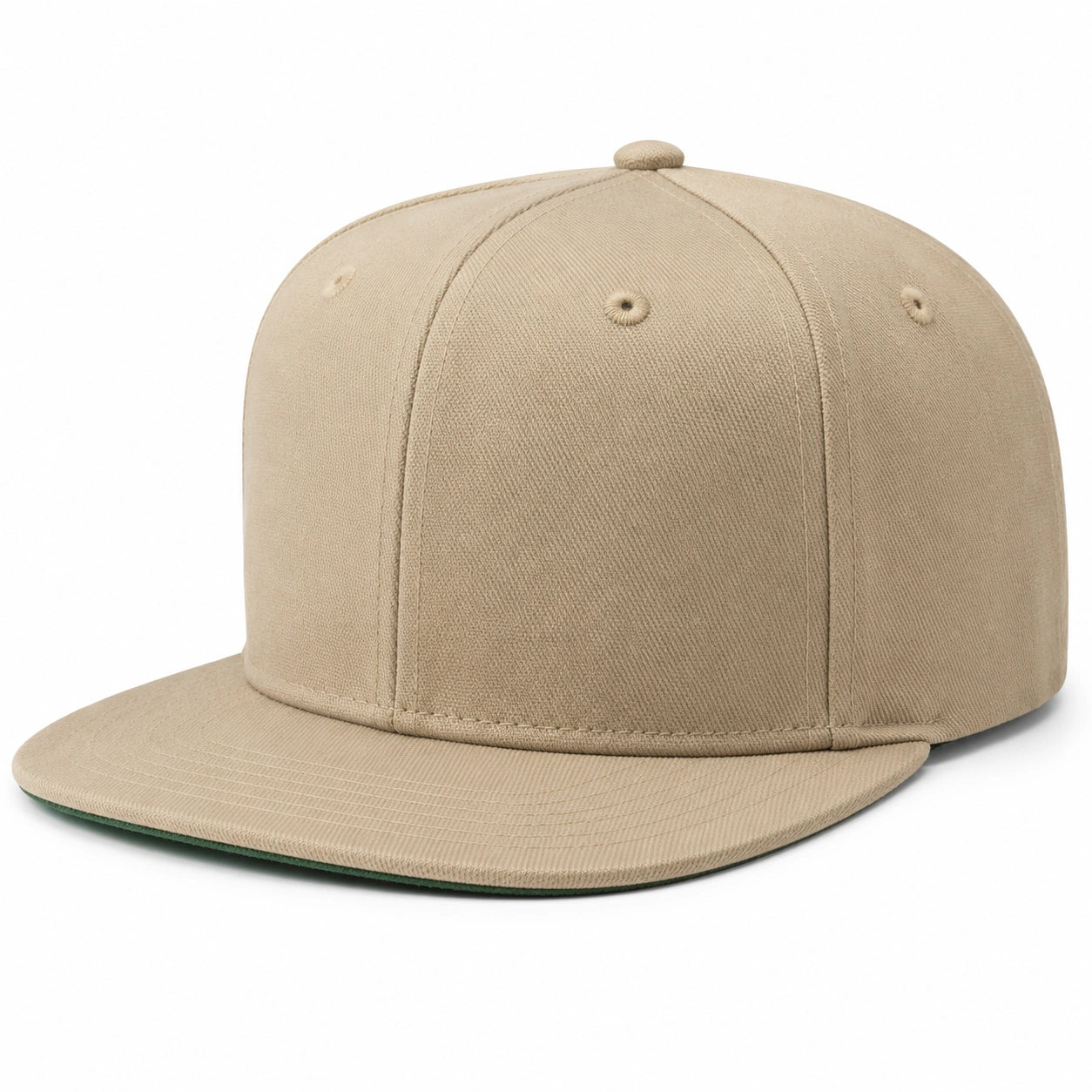Snapback Kappe Einheitsgröße aus Textilgewebe Beige mit geradem Schirm