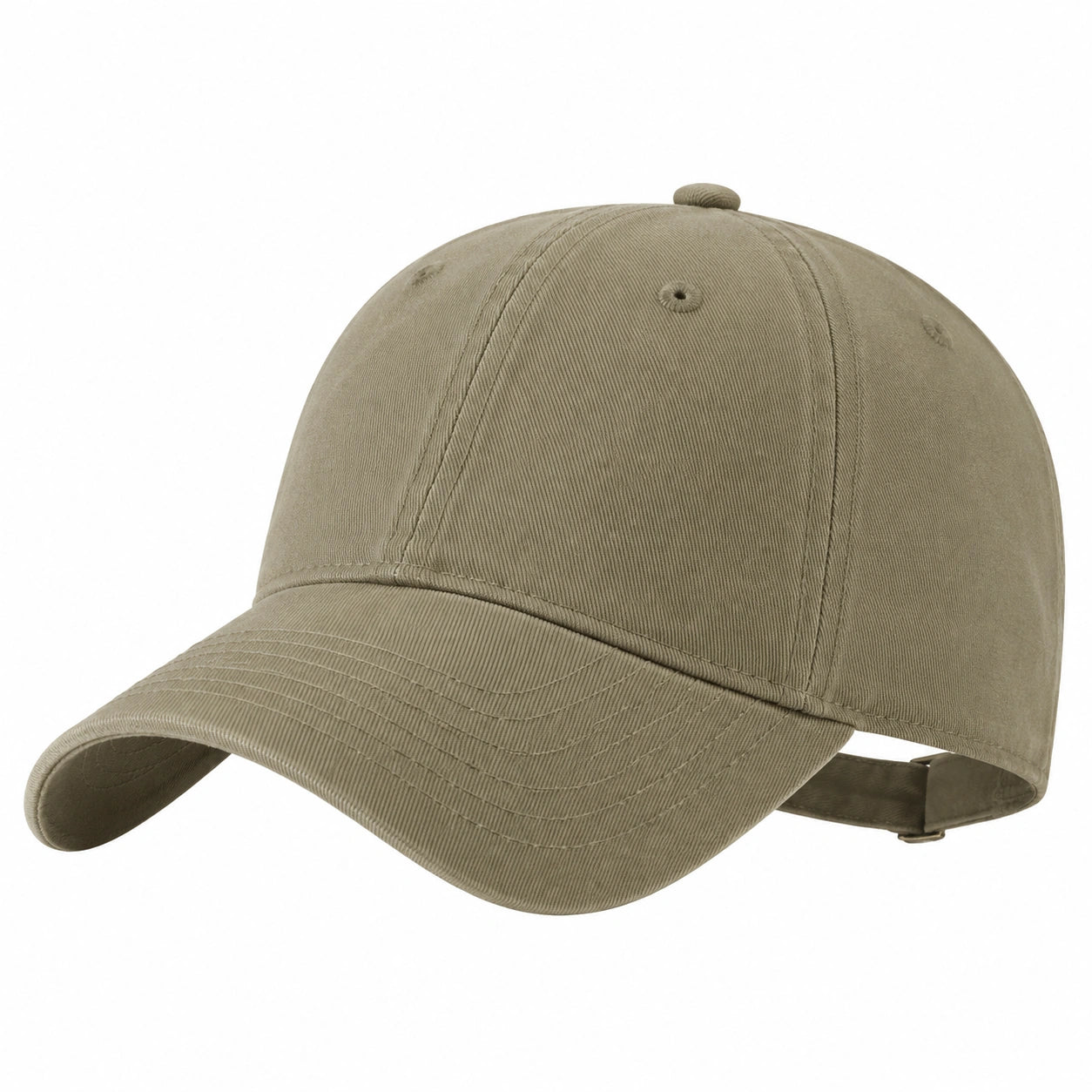 Baseballkappe Einheitsgröße Khaki Stoff mit gebogenem Schirm verstellbar