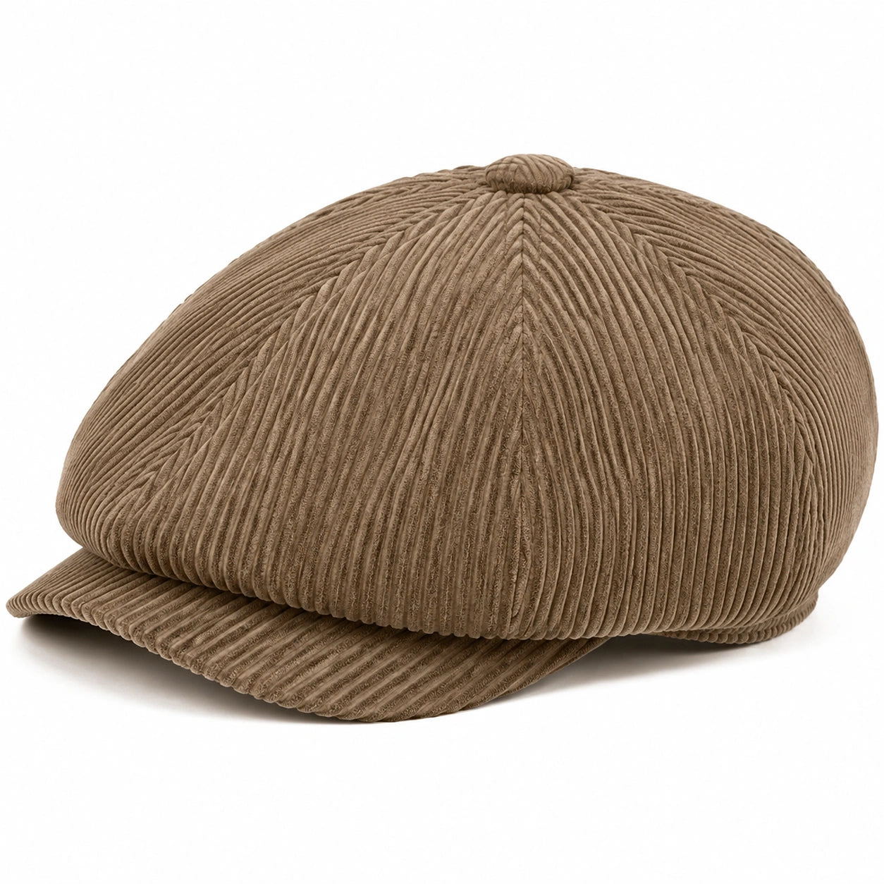 Schiebermütze Einheitsgröße aus Cord Braun für den Alltag im klassischen Stil