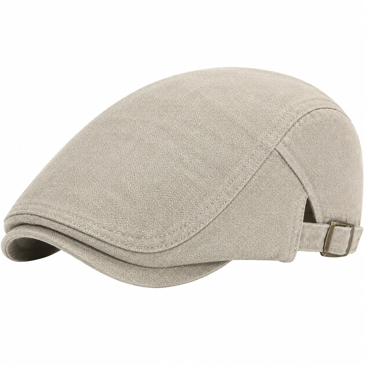 Schiebermütze Einheitsgröße aus Stoff in Beige verstellbar