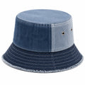 Bucket Hat Einheitsgröße aus Jeansstoff Blau mit Belüftungsösen