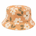 Anglerhut Einheitsgröße aus Textil in Orange mit Blumenmuster für Freizeit
