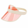 Sonnenvisier Einheitsgröße aus transparentem Kunststoff in Rosa Beige mit elastischem Band